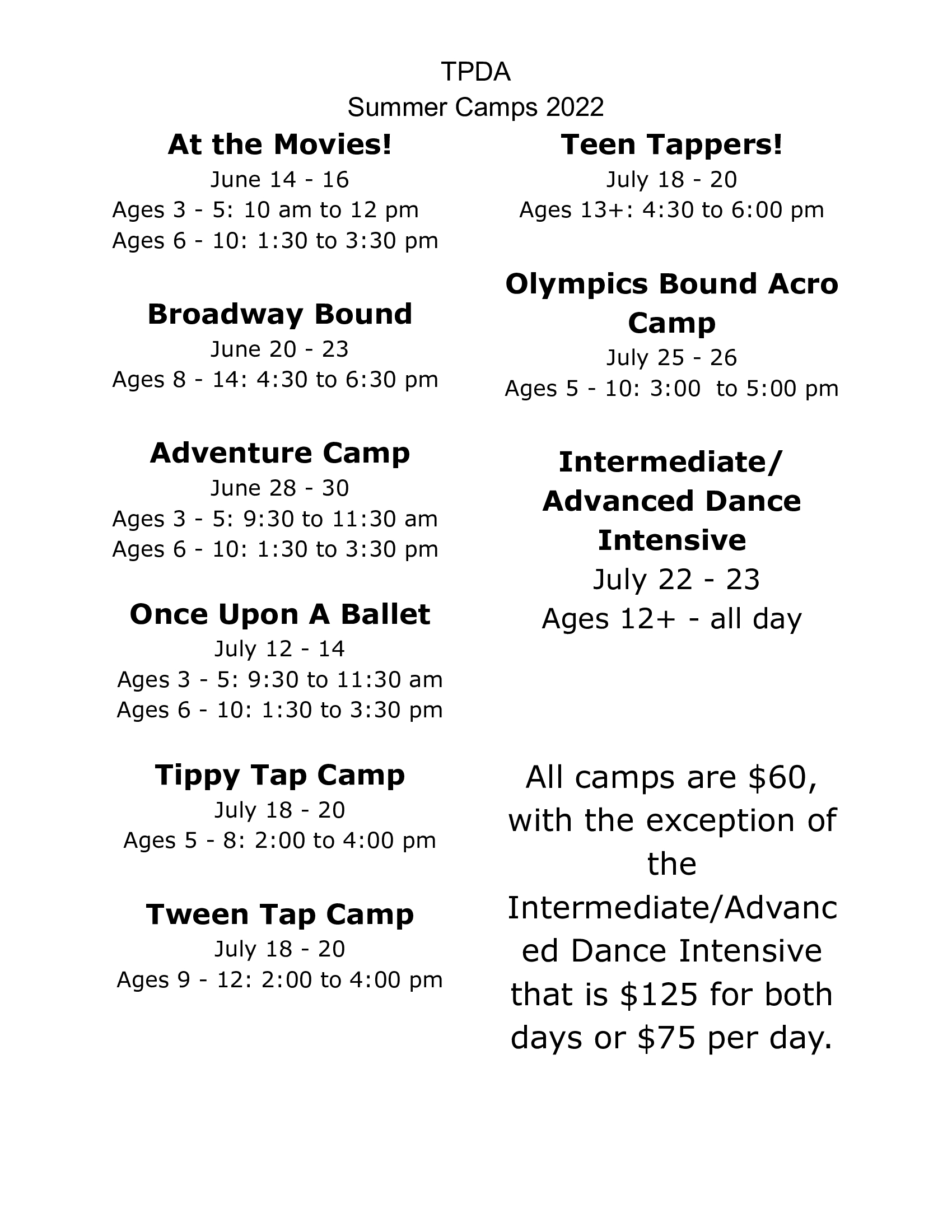 Summer Camps 2022 Abilene Scene